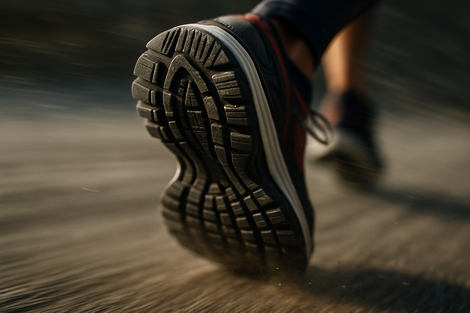 Bottom of a running shoe while running